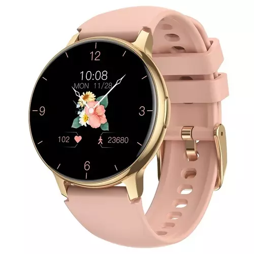 Smartwatch Hagen HB37 srebrny różowy silikon 1