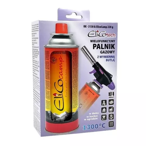 Zestaw Elico : Wielofunkcyjny palnik RK-3138D + Gaz 220g 1