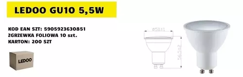 Żarówka Ledoo GU10 5,5W 1