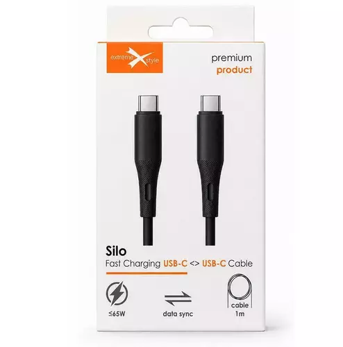 Kabel eXtremestyle Silo C-C 65W 1m czarny  1