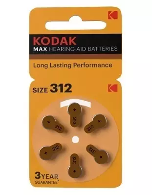 Bateria słuchowa Kodak 312 - blister pak. po 6 szt. 1