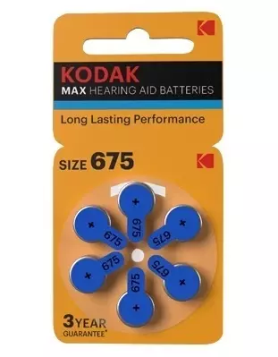 Bateria słuchowa Kodak 675 - blister pak. po 6 szt. 1