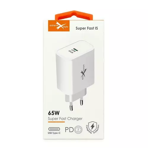 Ładowarka sieciowa eXtremestyle GaN evo 65W USB typ C TC65CGAN 1