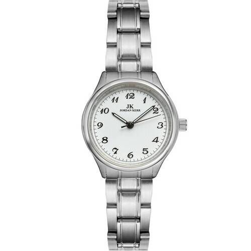 Zegarek Jordan Kerr C4007 STALOWY SILVER BIAŁA TARCZA 1