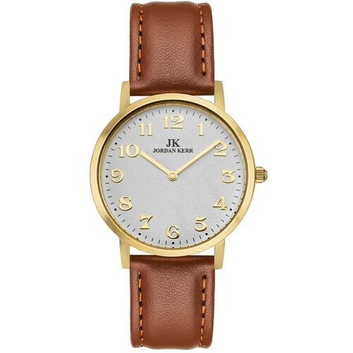 Zegarek Jordan Kerr C4010 STALOWY GOLD PASEK BRĄZOWY 1