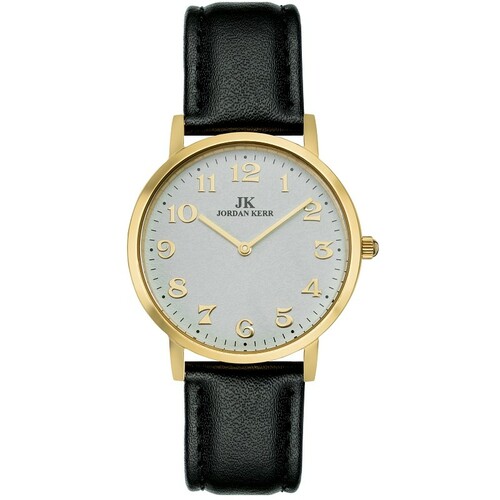 Zegarek Jordan Kerr C4010 STALOWY GOLD PASEK CZARNY 1