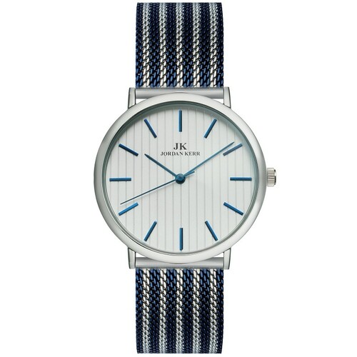 Zegarek Jordan Kerr C4014 IPS TARCZA SREBRNA INDEX NIEBIESKI 1