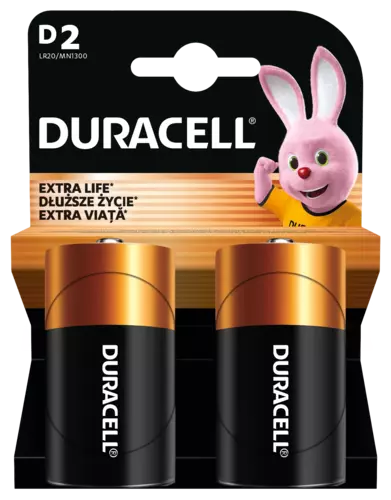 Bateria alkaliczna Duracell LR20 BASE - Blister 2 szt. NOWY SKŁAD CHEMICZNY 1