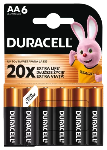 Bateria alkaliczna Duracell LR6 - blister 6 szt.  nowy skład chemiczny 1