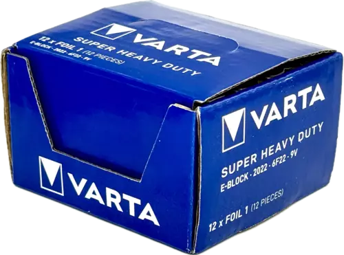 Bateria cynkowa Varta 9V Super Heavy Duty - BOX 12 szt. 1