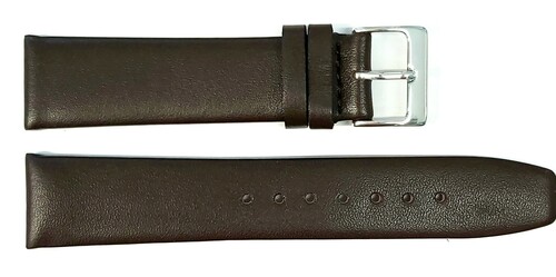 Pasek Chermond A132 BRĄZOWY KLAMRA SREBRNA 22MM 1