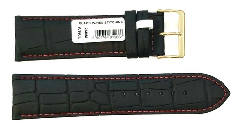 Pasek Chermond A160L CZARNY NIĆ CZERWONA 26MM 1