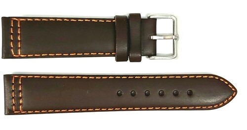 Pasek Chermond A192 BRĄZOWY NIĆ POMARAŃCZOWA 20MM 1