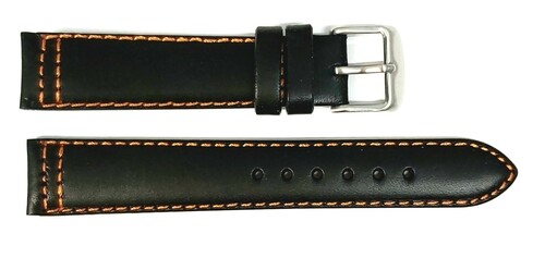 Pasek Chermond A192 CZARNY NIĆ POMARAŃCZOWA 24MM 1