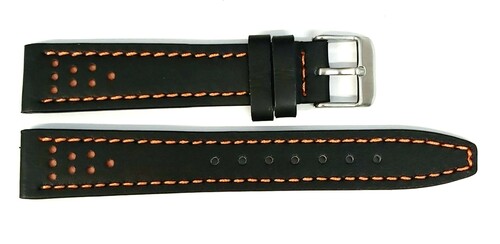 Pasek CHERMOND B019 CZARNY NIĆ POMARAŃCZOWA 18MM 1