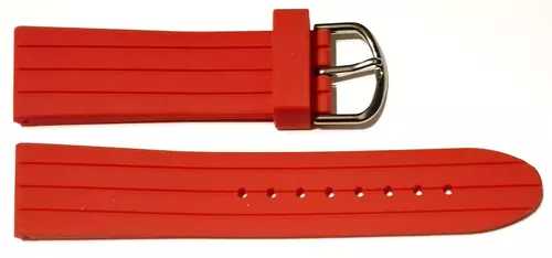Pasek silikonowy CZERWONY 22mm 1