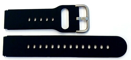 Pasek silikonowy HQ do Smartwatcha CZARNY 18mm klamra mix kolor 1