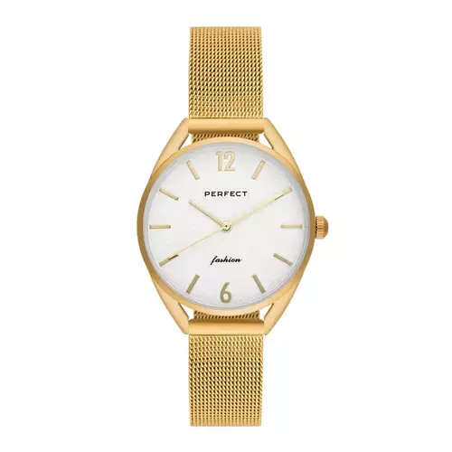 Zegarek PERFECT F347 SIATKA GOLD TARCZA SILVER 1