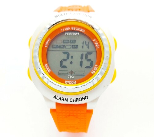 Zegarek PERFECT LCD 793 PUSZKA PASEK POMARANCZOWY 1