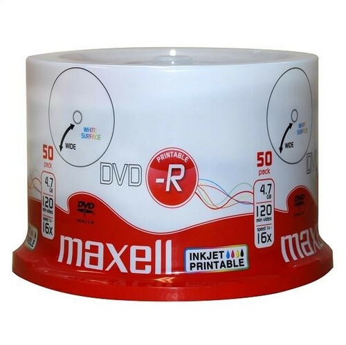 Płyty Maxell DVD-R 4,7GB 16X pakowane po 50szt 275701.40.AS 1
