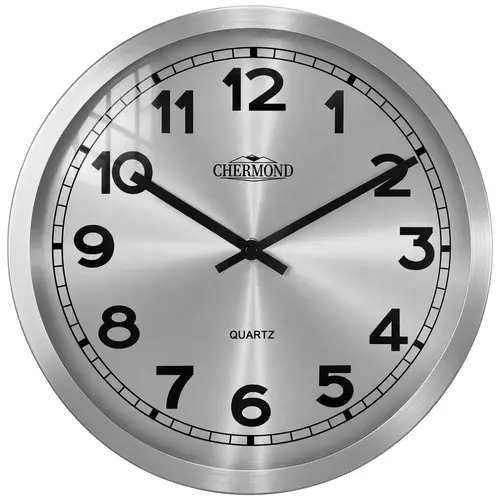 Zegar ścienny analogowy Chermond 7120 CS srebrny Ø 30.5 1