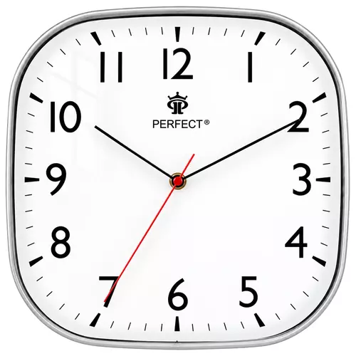 Zegar ścienny analogowy Perfect FX-5803 srebrny Ø 27.5 1