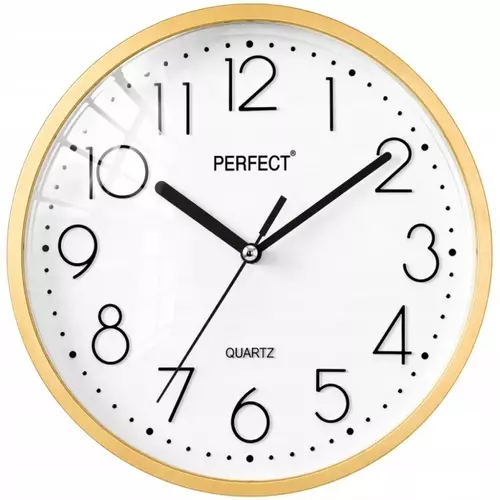 Zegar ścienny analogowy Perfect FX-5814 Złoty Ø 22CM 1