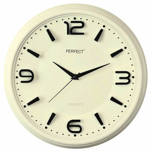Zegar ścienny analogowy Perfect FX-6200 kremowy Ø 32,5 1
