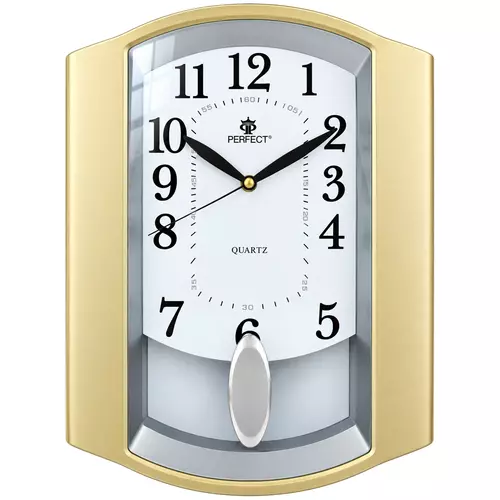 Zegar ścienny analogowy Perfect PW 016 złoty 30X39,5CM 1