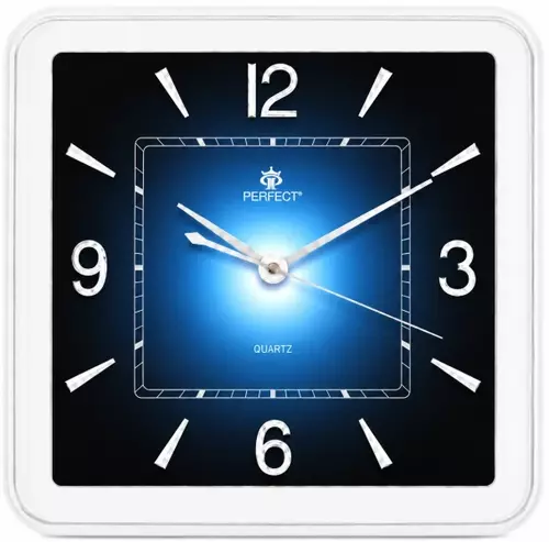 Zegar ścienny analogowy Perfect PW 165 SILVER czarna tarcza 33X32,3 1
