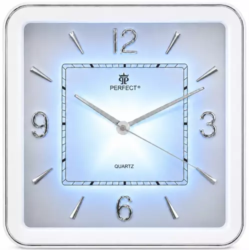 Zegar ścienny analogowy Perfect PW 165 SILVER srebrna tarcza 33X32,3 1