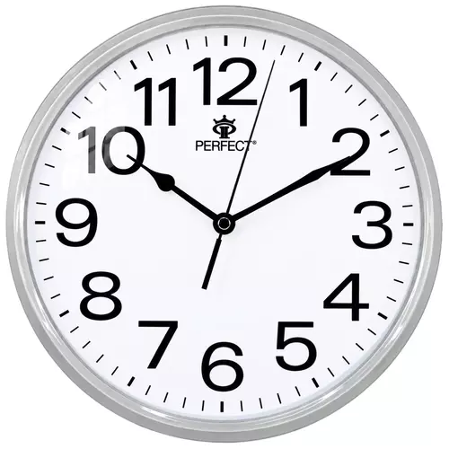 Zegar ścienny analogowy Perfect SWL 684 srebrny Ø 31 1