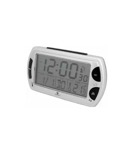 Budzik Kwarcowy LCD Perfect R358 DCF Srebrny 1
