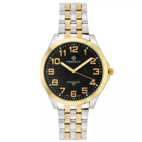 Zegarek PERFECT G467 METAL TWO-TONE TARCZA CZARNA 1