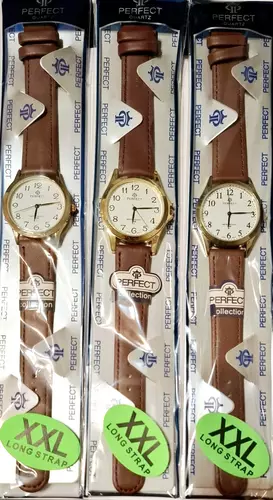 Zegarek Perfect blister męski GOLD  pasek brązowy XXL MIX WZORÓW 1