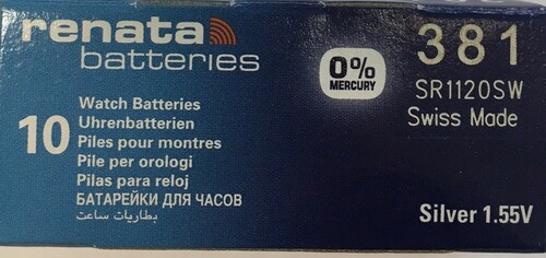 Bateria srebrowa Renata SR1120SW / 381 /- opakowanie 10szt 1