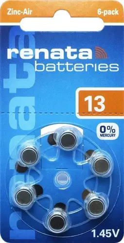 Bateria Renata ZA 13 słuchowa - blister 6szt 1