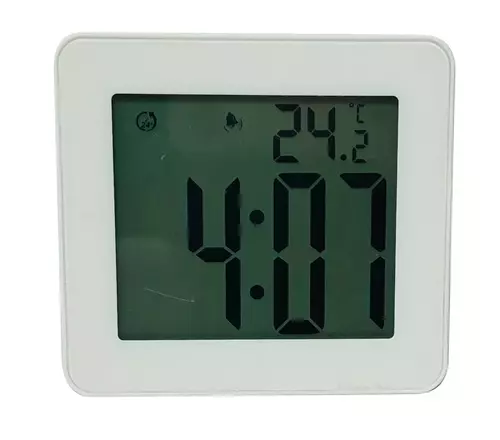 Budzik LCD Perfect JB-8209 z przyssawką Biały 1