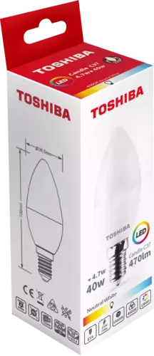 Żarówka LED TOSHIBA E14 C37 4.7W NW 4000K/40W 1