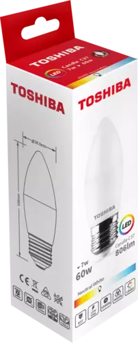 Żarówka LED TOSHIBA E27 7W 806lm NW 4000K C37/60W 1