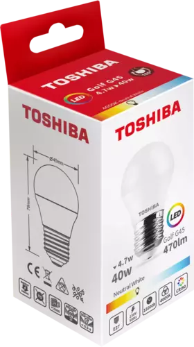 Żarówka LED TOSHIBA E27 4.7W 470lm NW 4000K G45/40W 1