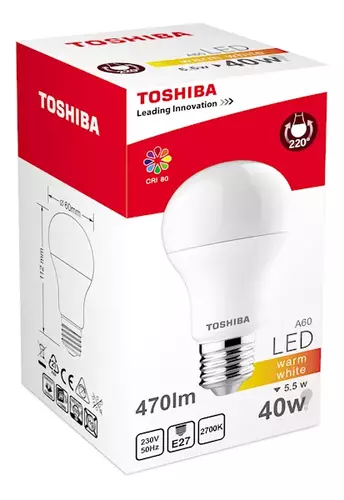 Żarówka LED TOSHIBA E27 A60 5.5W 470lm 2700K 40W 1