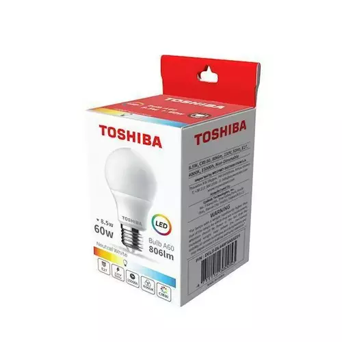 Żarówka LED TOSHIBA E27 A60 8.5W 806lm CW 6500K 60W 1