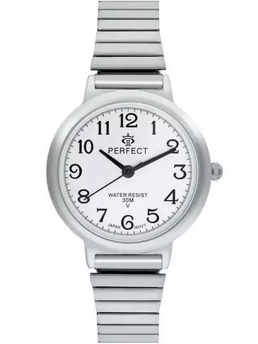 Zegarek PERFECT gumka damska silver XD283-02 tarcza silver 1