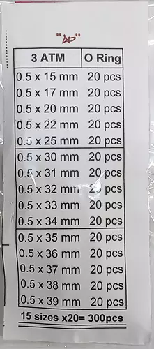 Komplet uszczelek do zegarków GR. 0.5 mm 300 szt. 1