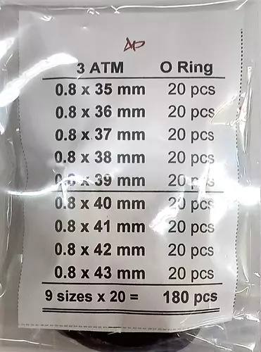 Komplet uszczelek do zegarków GR. 0.8 mm 180 szt. 1