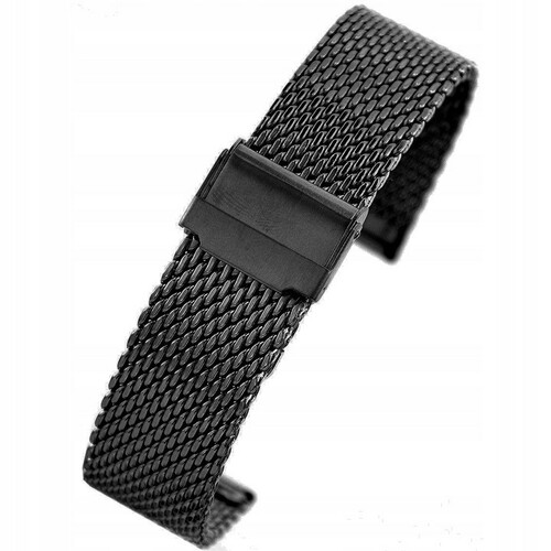 Bransoleta siatkowa HQ 1.0 BLACK 18MM z zabezpieczeniem 1